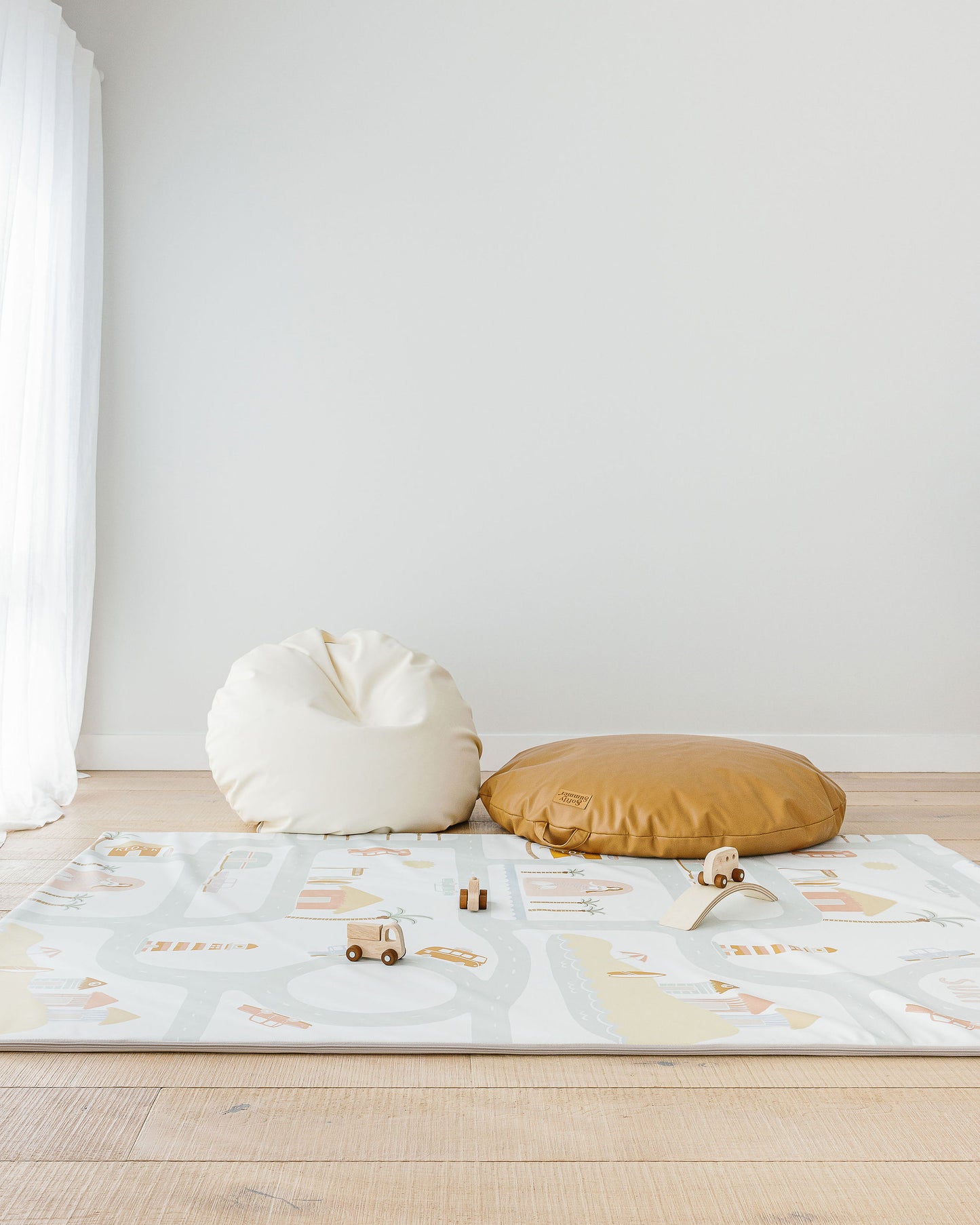 Softly Summer Cuvvy play mat cover, padded play mat, vegan leather, reversible, road play mat, baby play mat